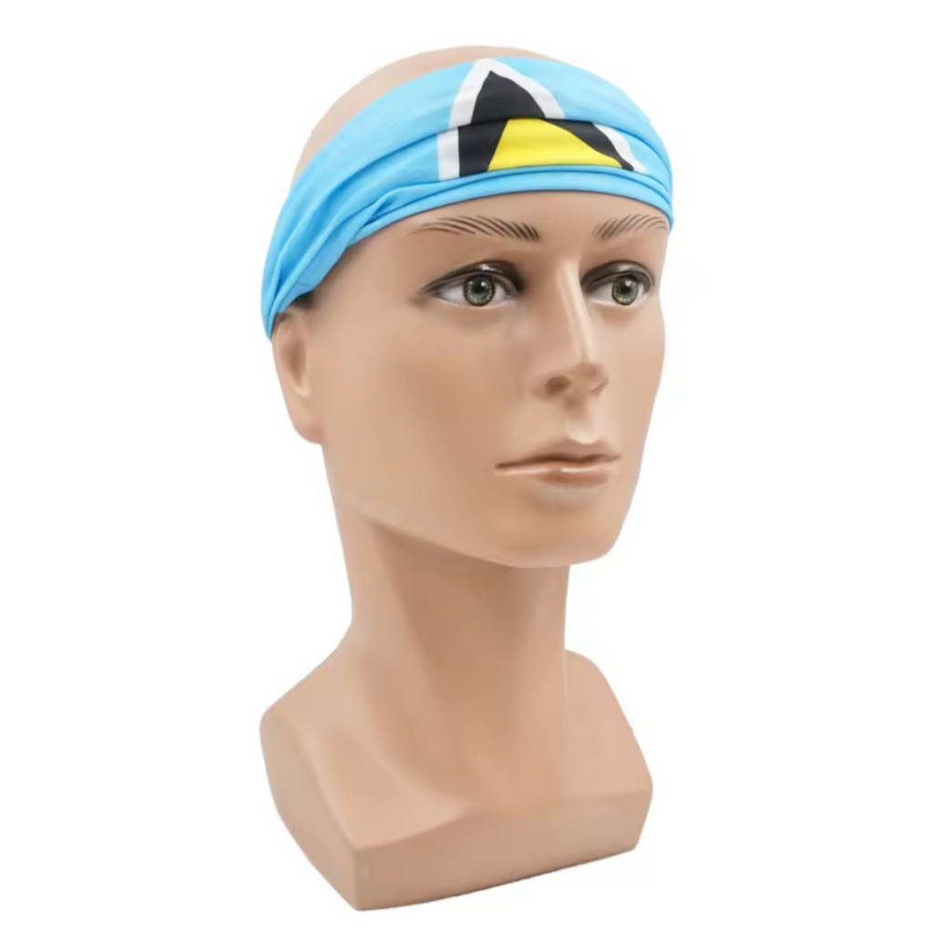 Saint Lucia Flag Neck Gaiter Bandana
