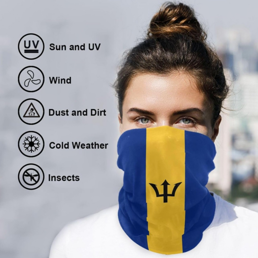 Barbados Flag Neck Gaiter Bandana