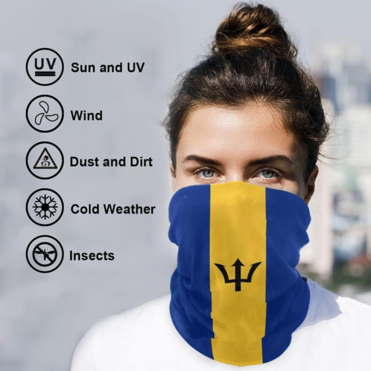 Barbados Flag Neck Gaiter Bandana