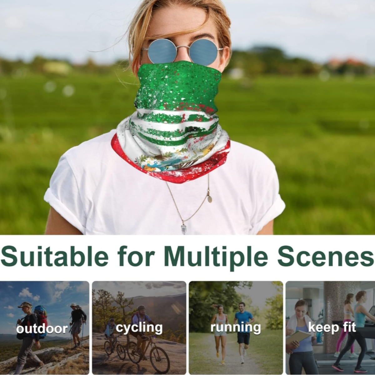 Mexico Flag Neck Gaiter Bandana