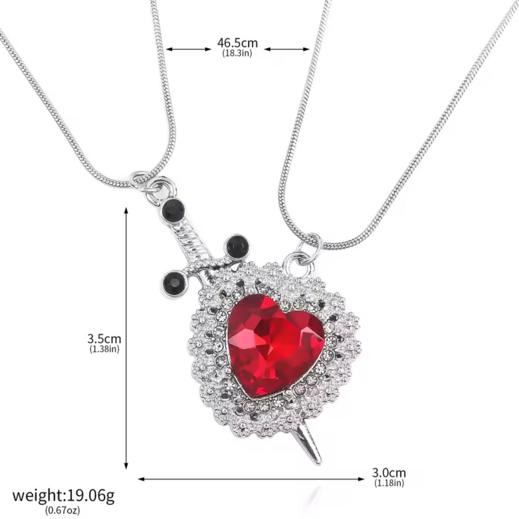 Dagger through Heart Necklace Freda