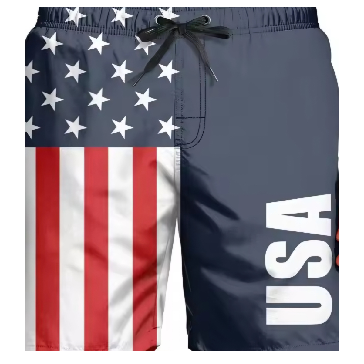American Flag & USA Letters 3D Printed Drawstring Shorts
