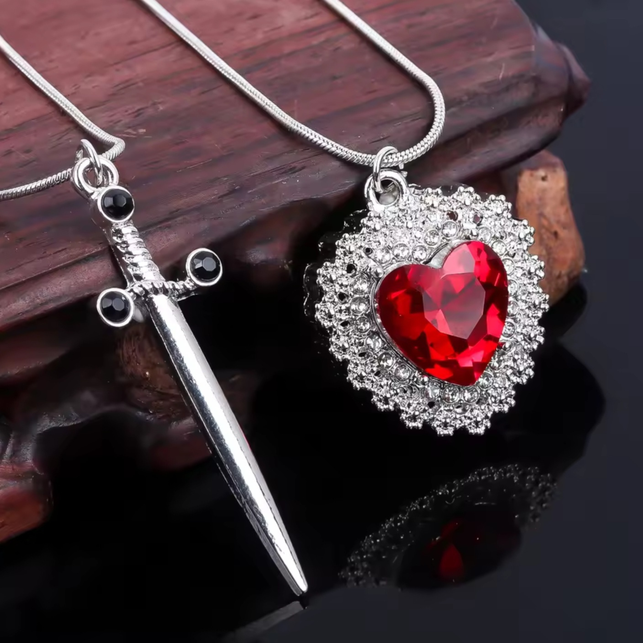 Dagger through Heart Necklace Freda