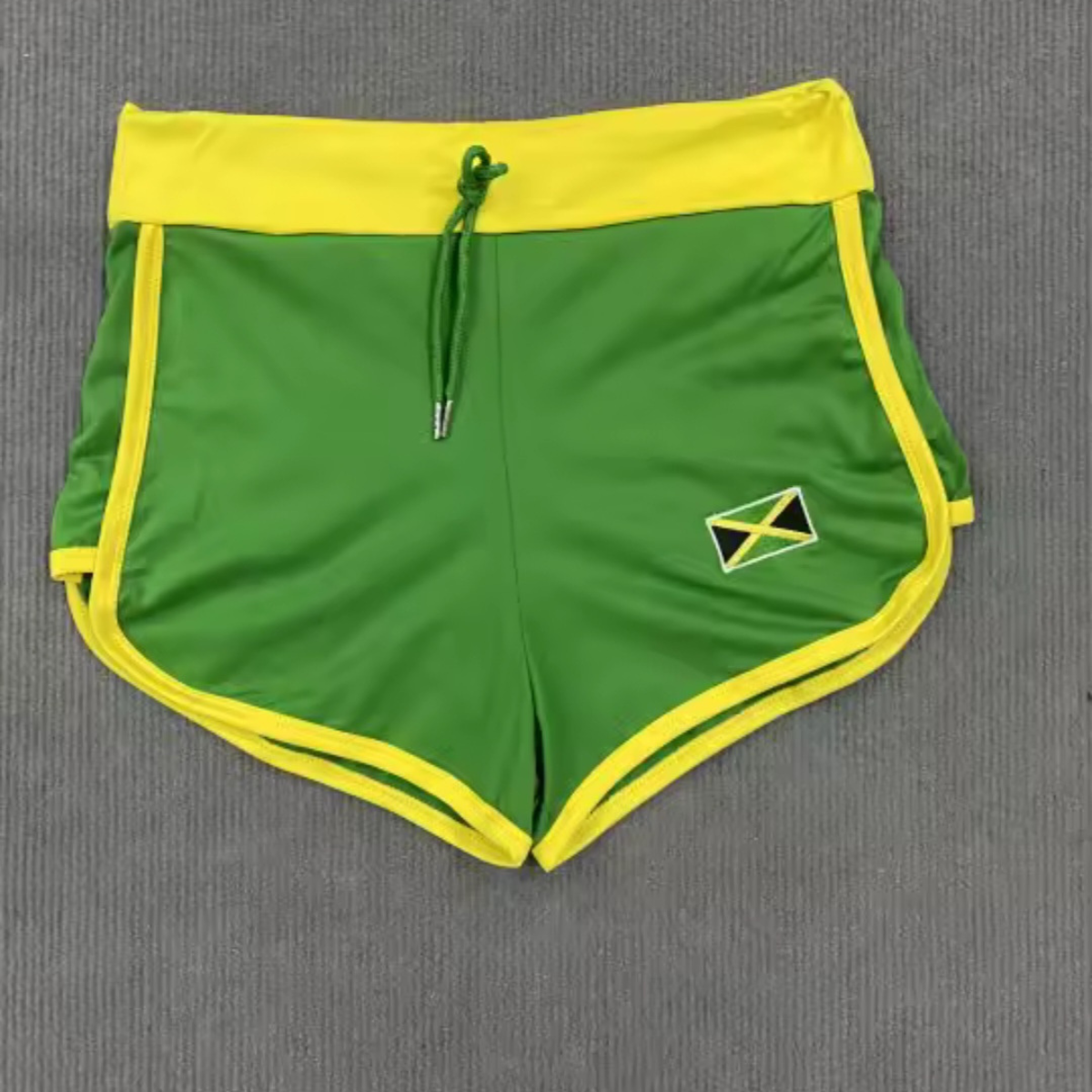 Women's Green Jamaica Letter Shorts