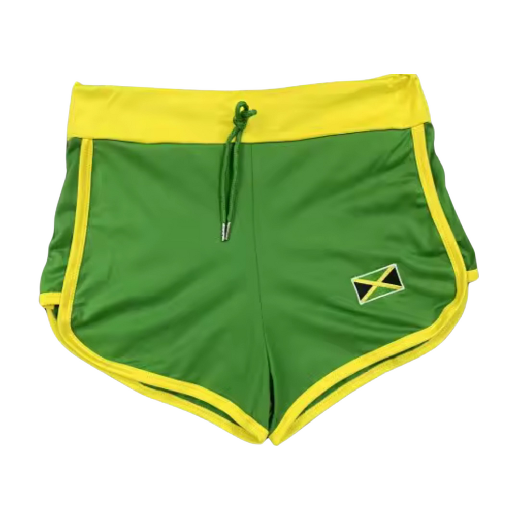 Women's Green Jamaica Letter Shorts