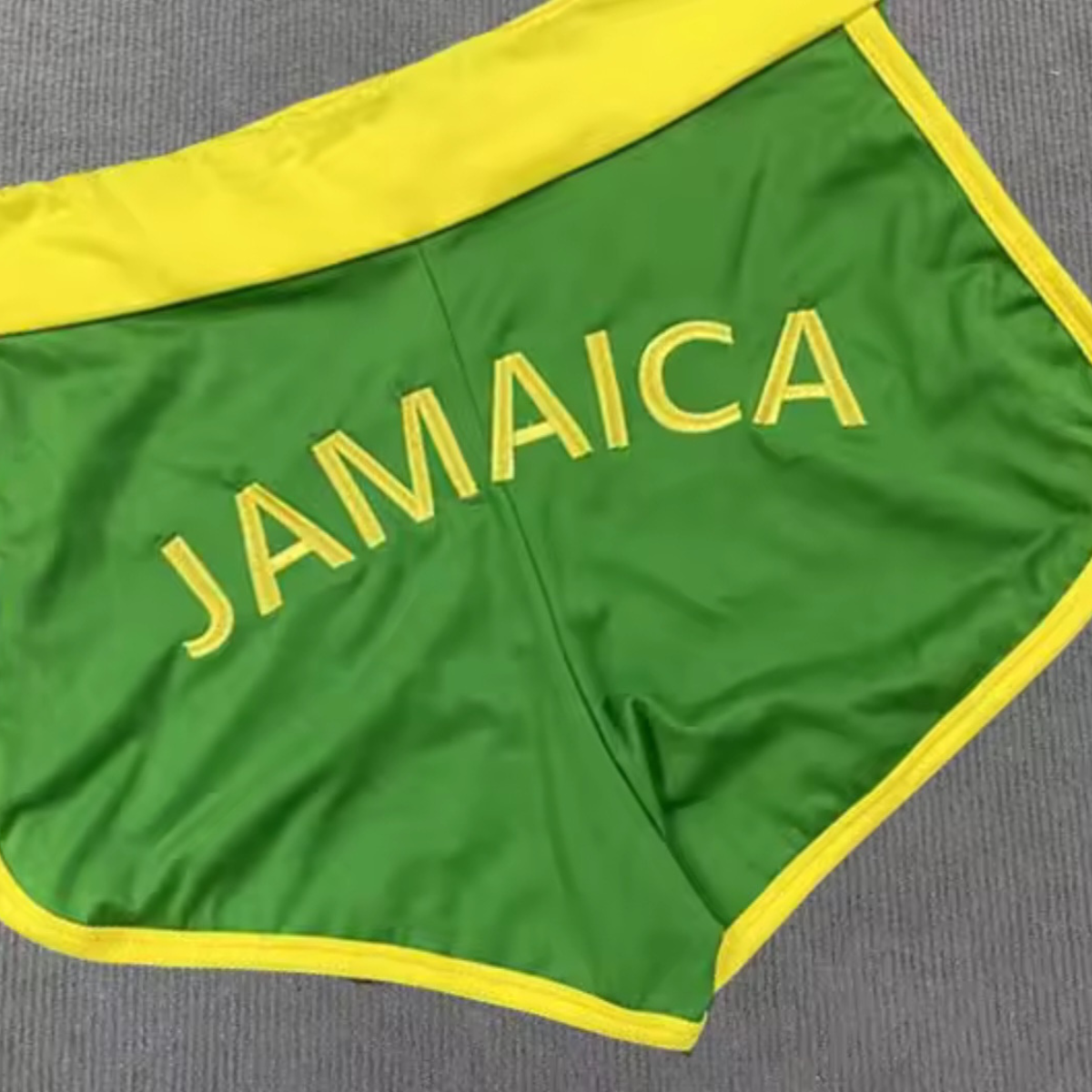 Women's Green Jamaica Letter Shorts