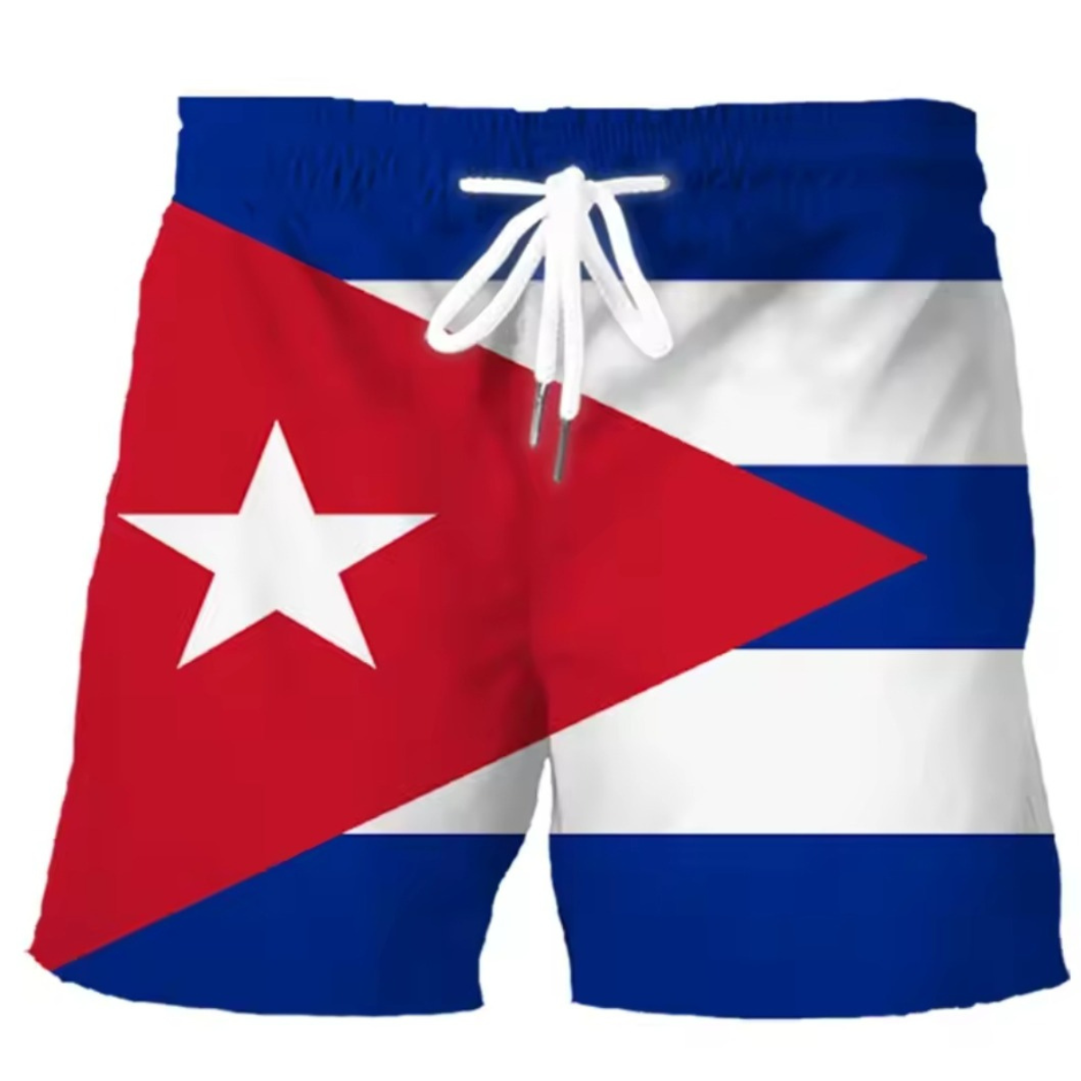 Cuban Flag 3D Printed Drawstring Shorts