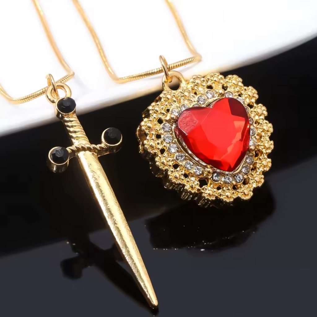 Dagger through Heart Necklace Freda