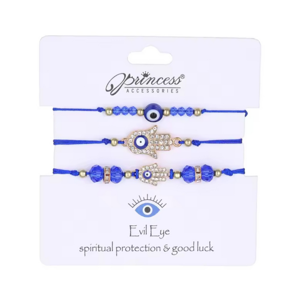 Blue Evil Eye Bracelet 3 Pcs Set