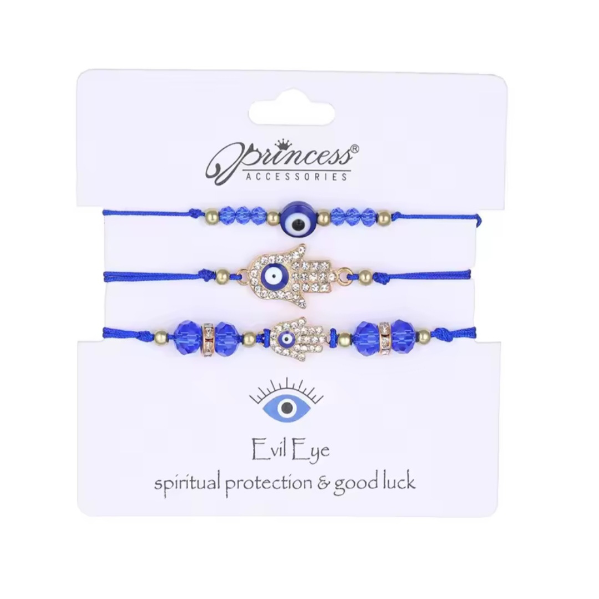 Blue Evil Eye Bracelet 3 Pcs Set