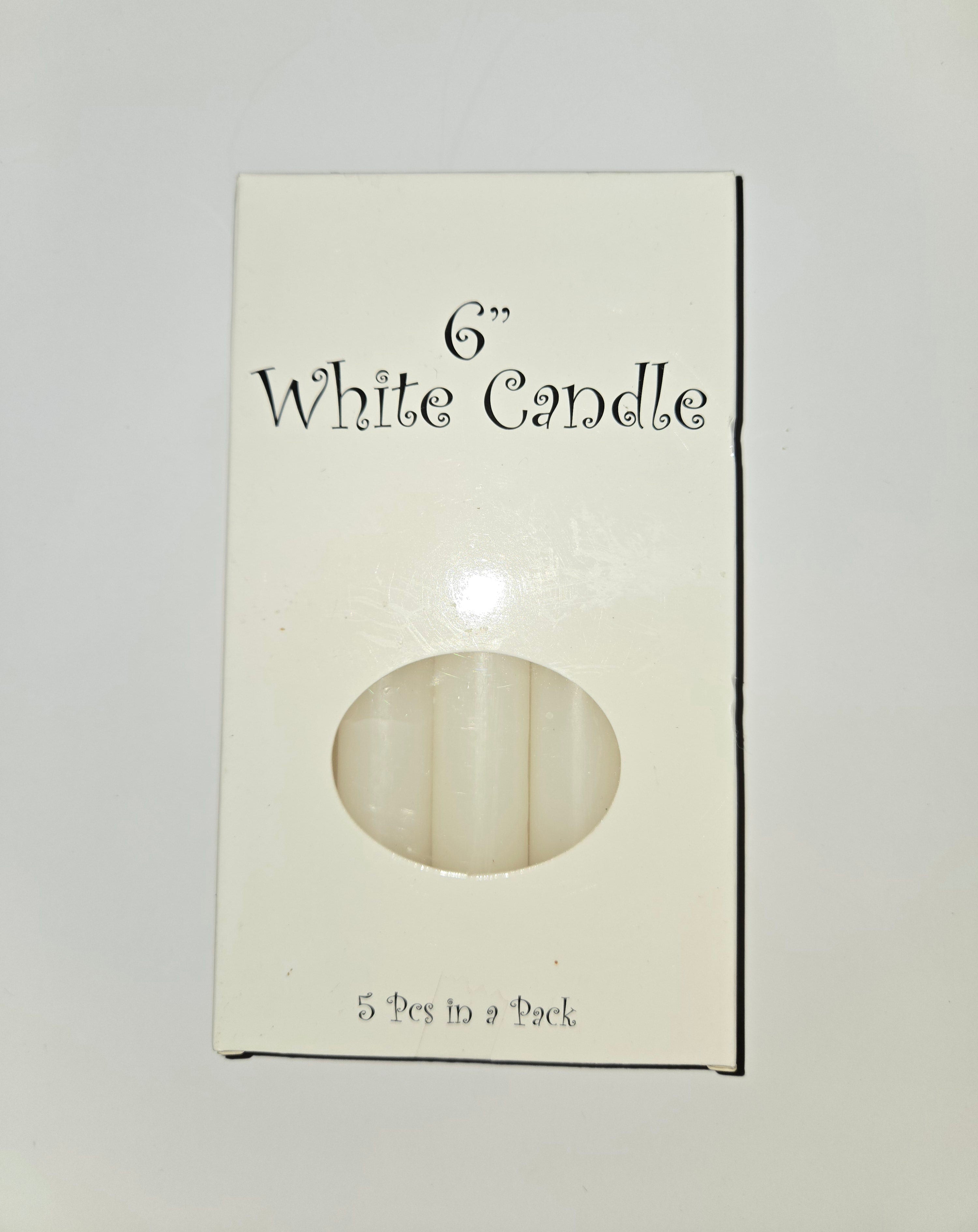 6 inch White Candle 