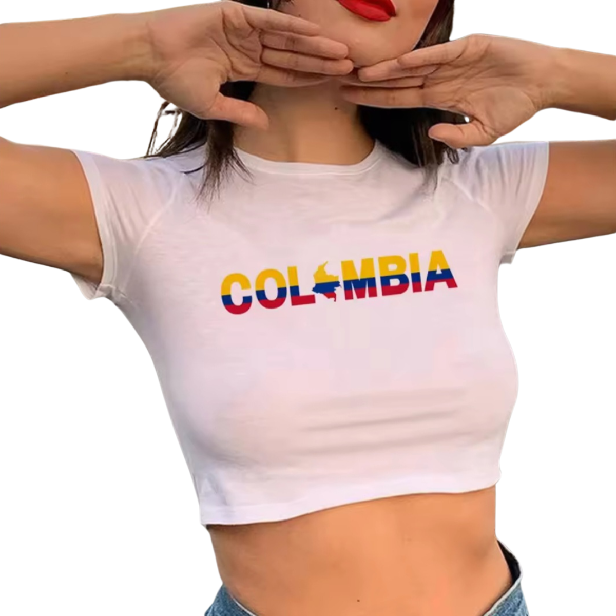 Colombia Printed Letter Crop Top