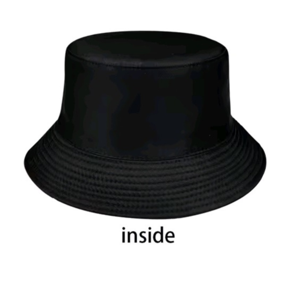 Black bucket hat on a white background with 'inside' text.