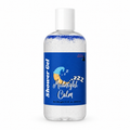 A bottle of Midnight Calm Shower Gel with a blue label and white cap, shown on a plain white background.