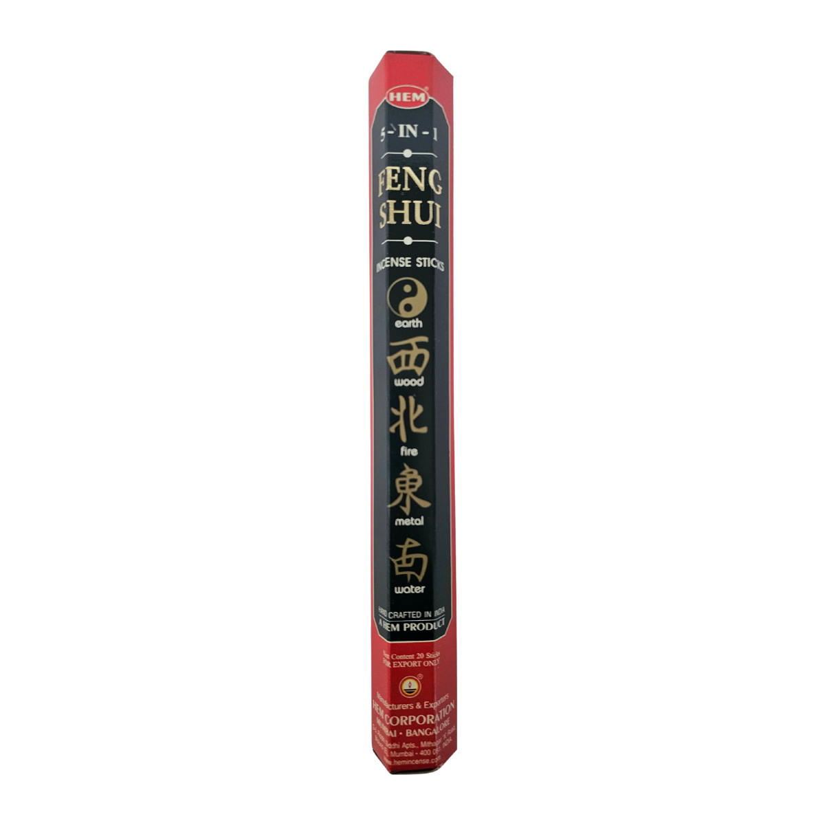 Feng Shui incense stick packaging on a white background