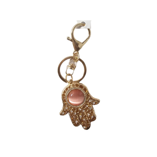 Hasma Hand with Pink Stone Keychain