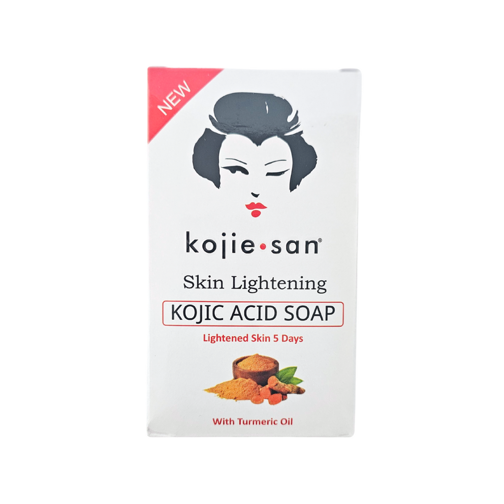 Kojie San Kojic Acid Soap packaging on a white background