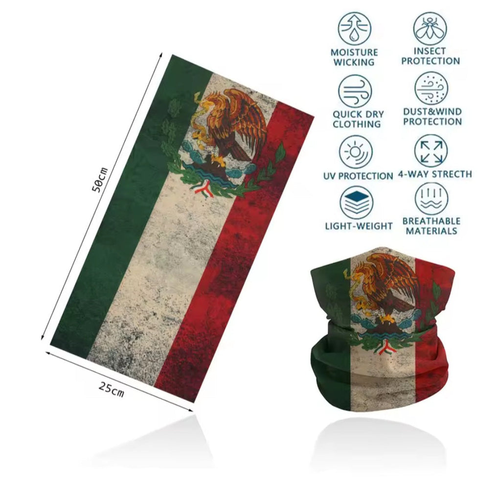 Mexico Flag Neck Gaiter Bandana