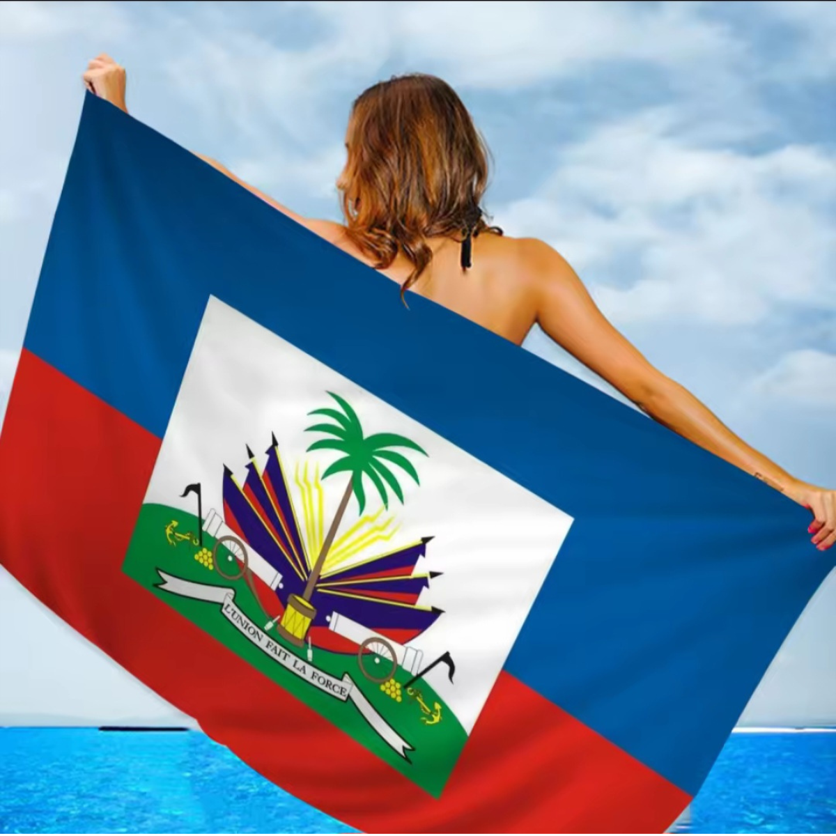 Haitian Flag Bath Towel