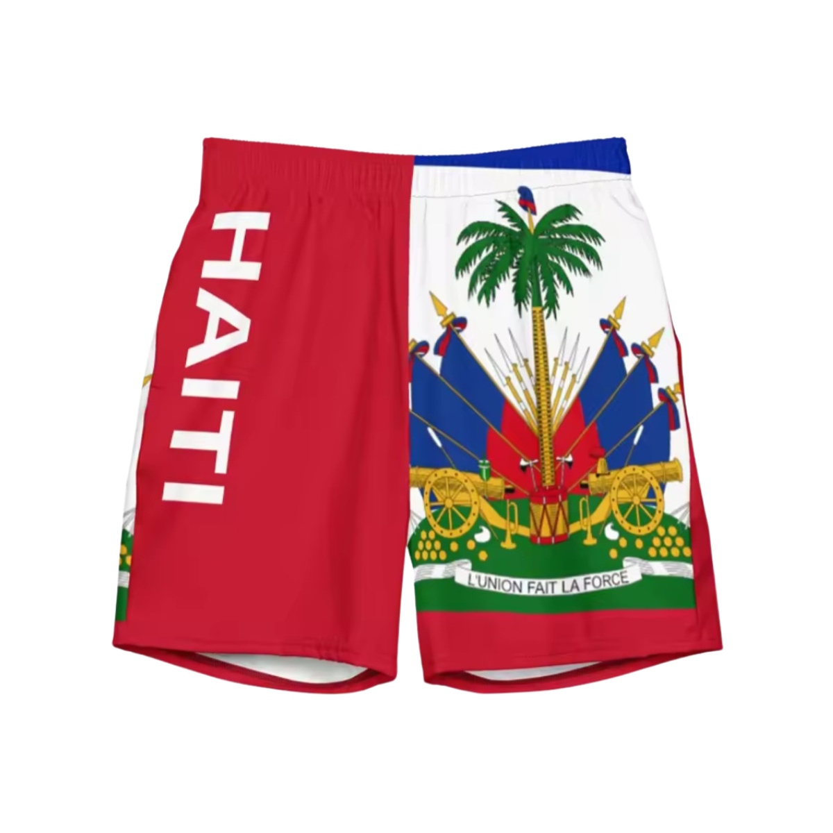 3D Printed Haiti Flag with Letters Men's Drawstring Short