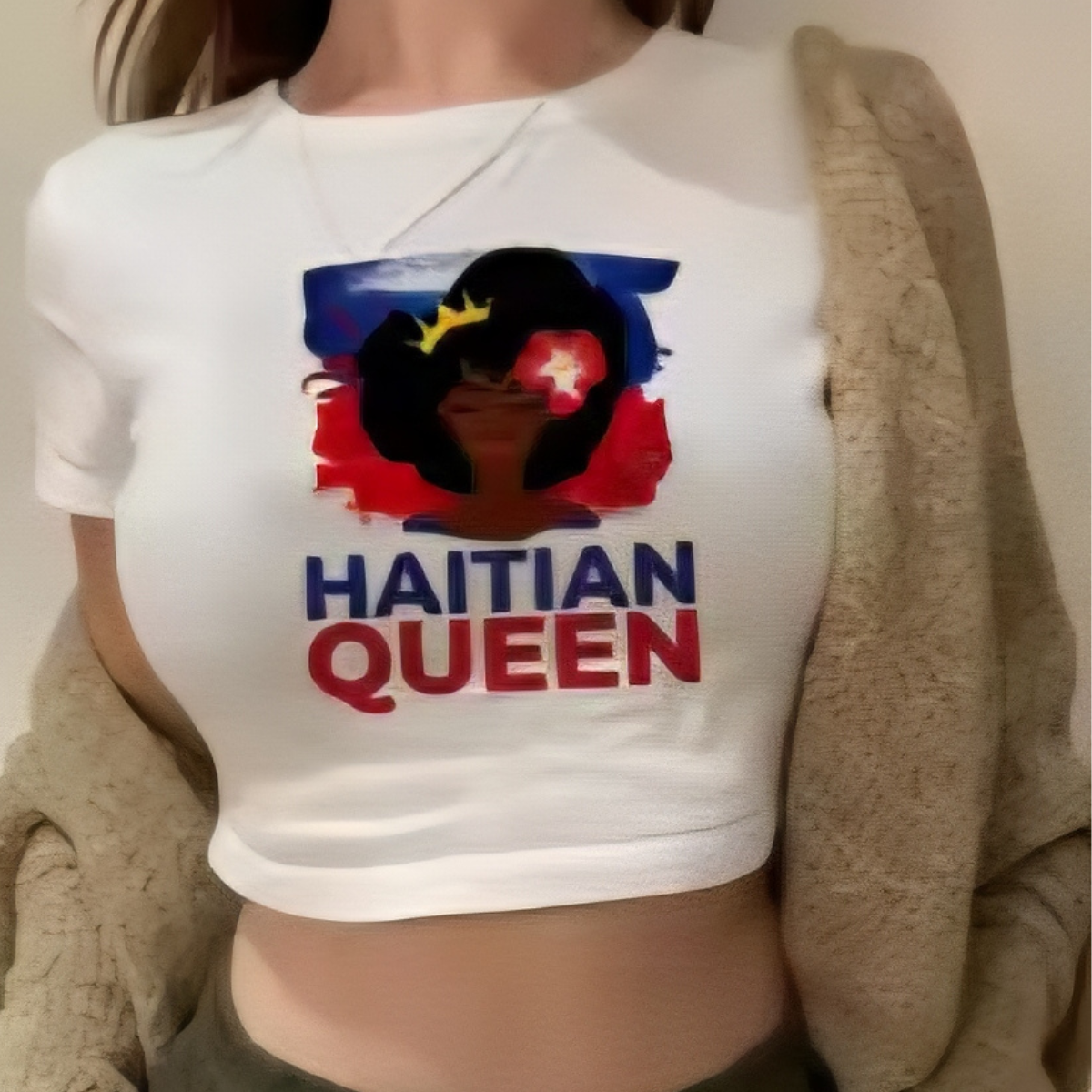 Woman Haitian Queen Crop Top Shirt