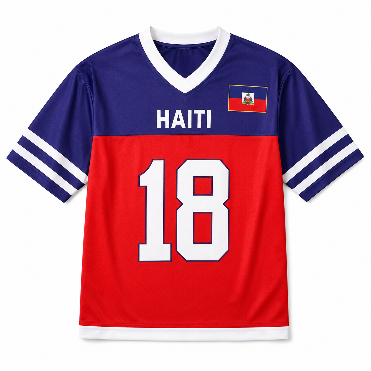 Jersey with 'Haiti' and number '18' on a white background