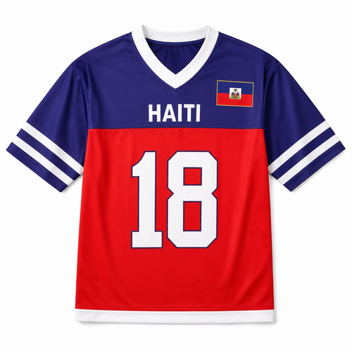 Jersey with 'Haiti' and number '18' on a white background