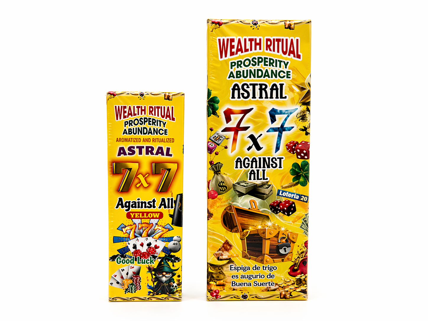 Astral 7x7 Against All Yellow Wealth Ritual Candle
