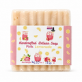 A packaged bar of handmade artisan soap labeled 'Pink Lemonade' by Lakay Remedies, wrapped in clear plastic with a pink and white paper label featuring lemon slices and cocktail illustrations.