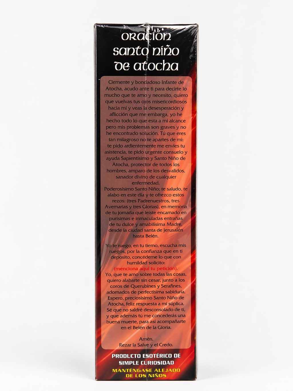 Product packaging with text on a white background