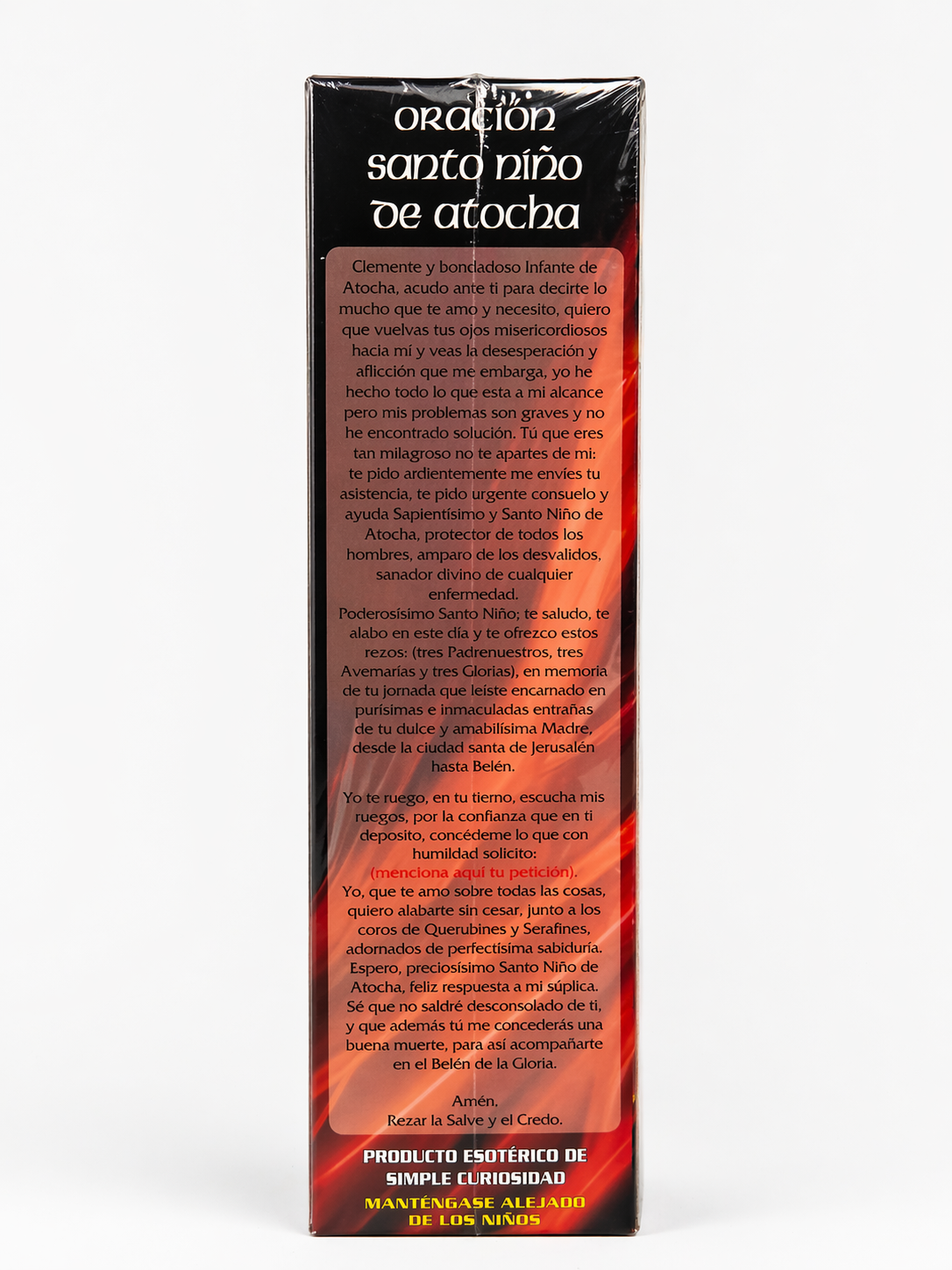 Product packaging with text on a white background