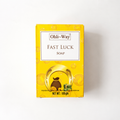 Ohli-Way Fast Luck Soap in a yellow box with a white label and gold horseshoe graphic, photographed on a white background.