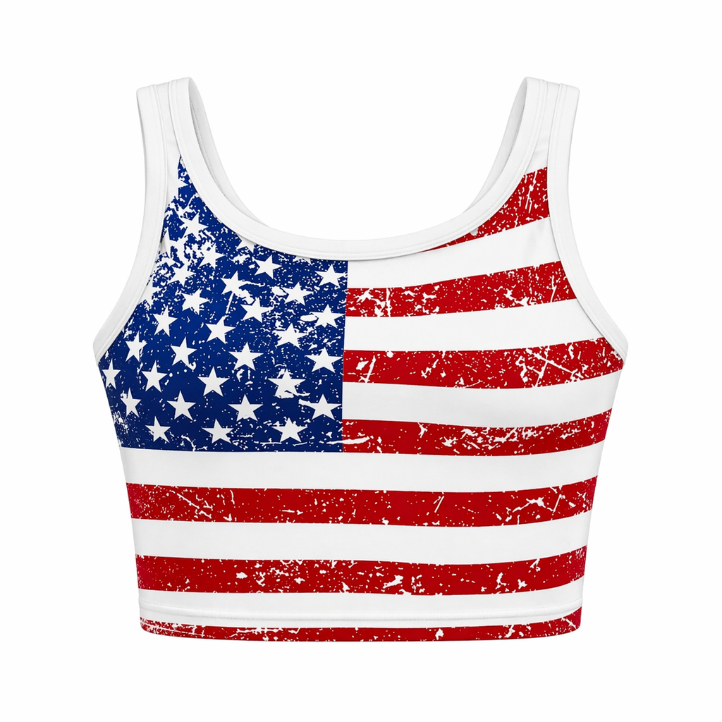 American Flag Sleeveless Crop Top