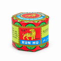 Xun Hu God Tiger Balm 18.4g traditional Chinese camphor and menthol ointment in colorful red, green and gold packaging.