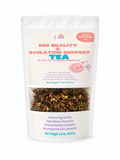 Tea package for egg quality and ovulation support on a white background