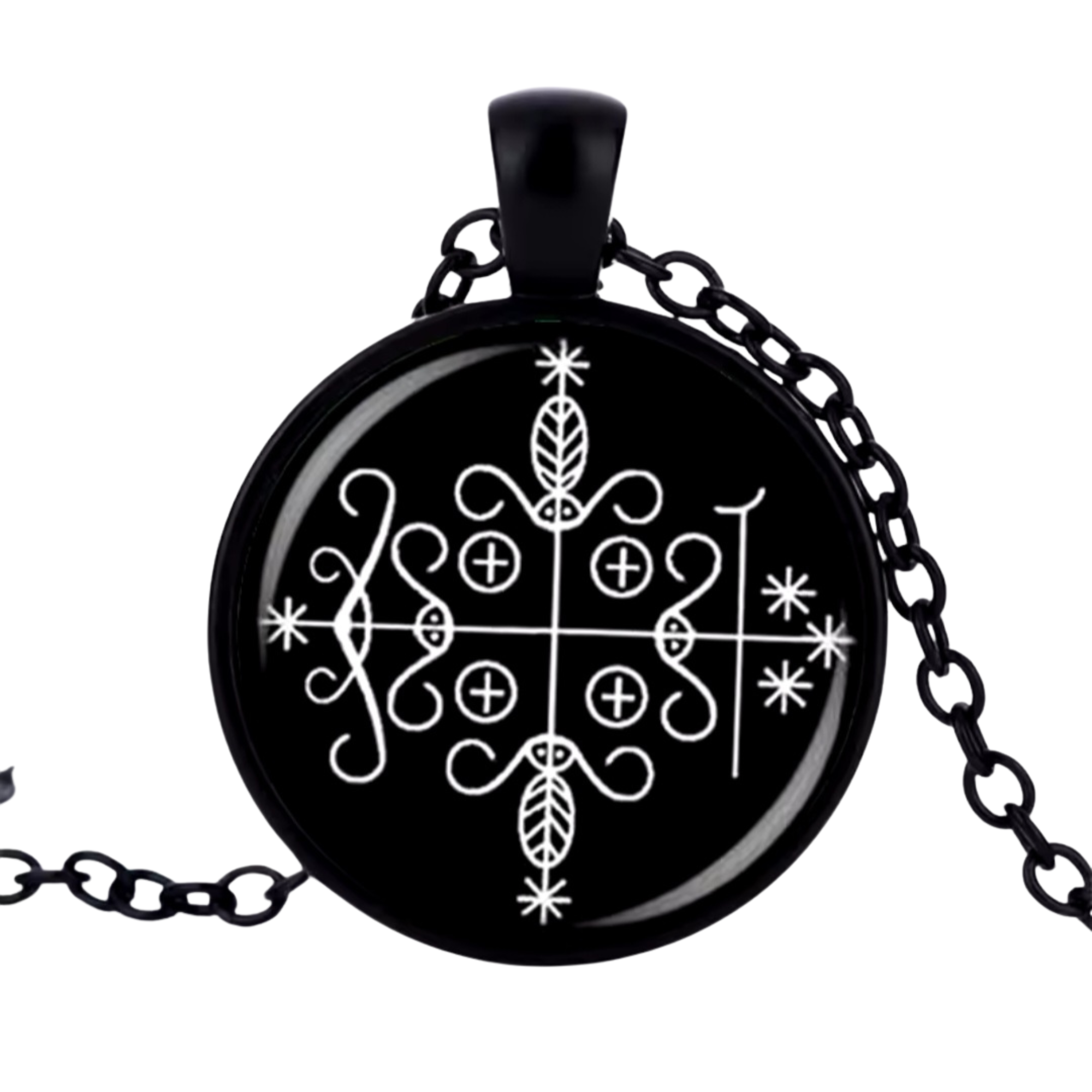 Papa Legba Glass Cabochon Pendant Necklace