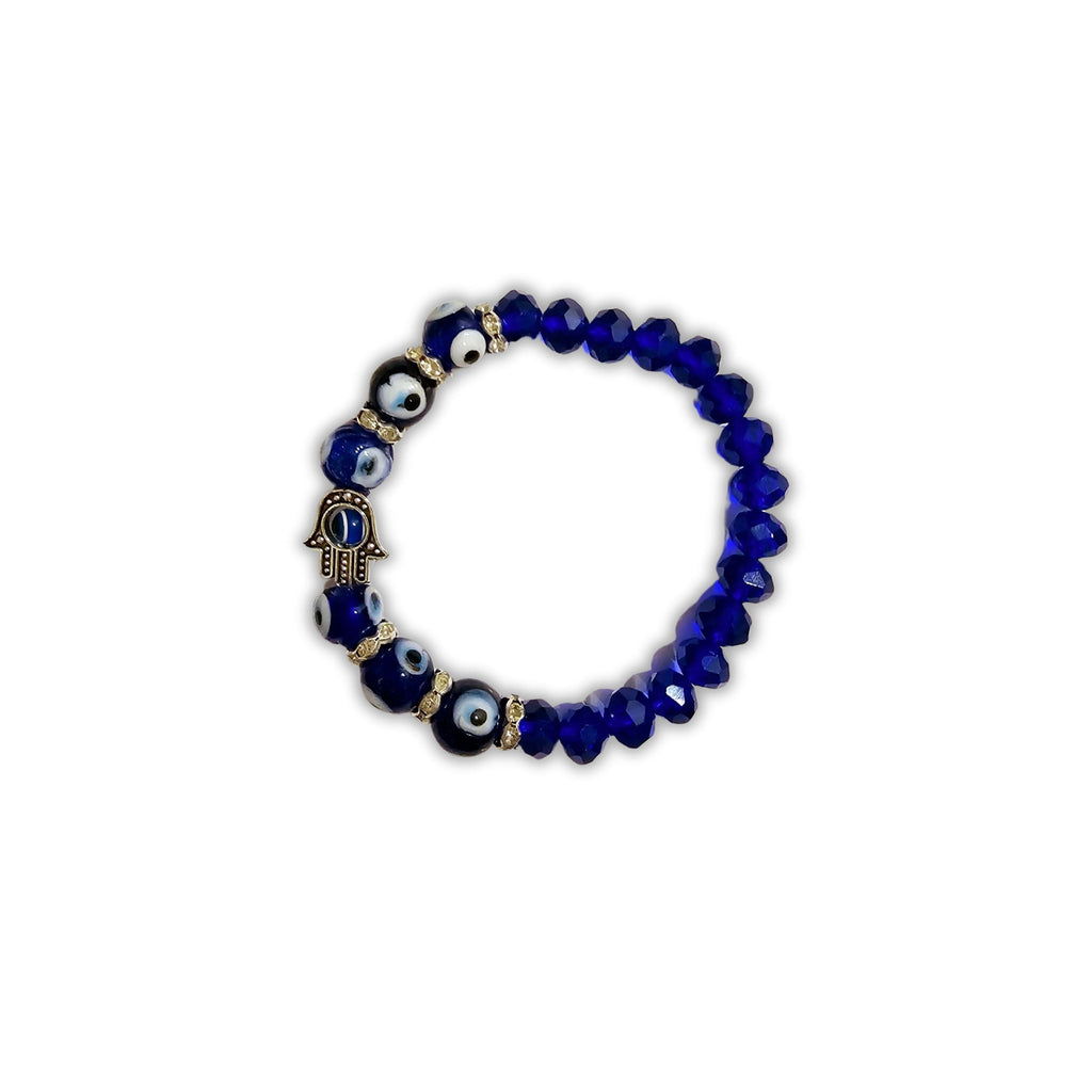 Lucky Eye, Blue Evil Eye Bead Bracelet, Hand Of Fatima Eye
