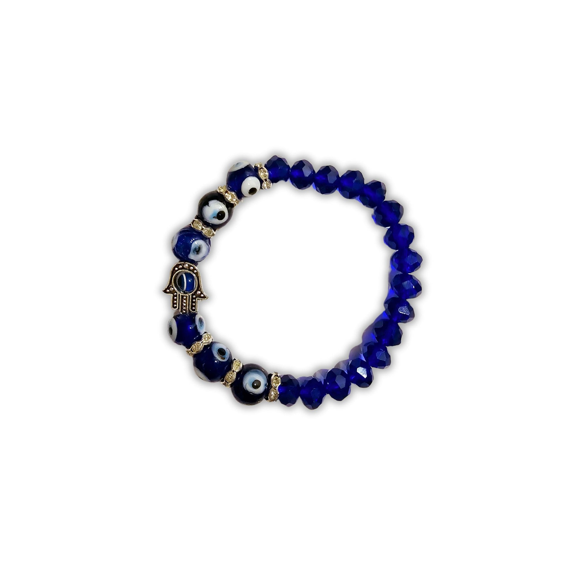 Lucky Eye, Blue Evil Eye Bead Bracelet, Hand Of Fatima Eye