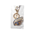 Evil Eye Rhinestone Eyelid Blue Keychain