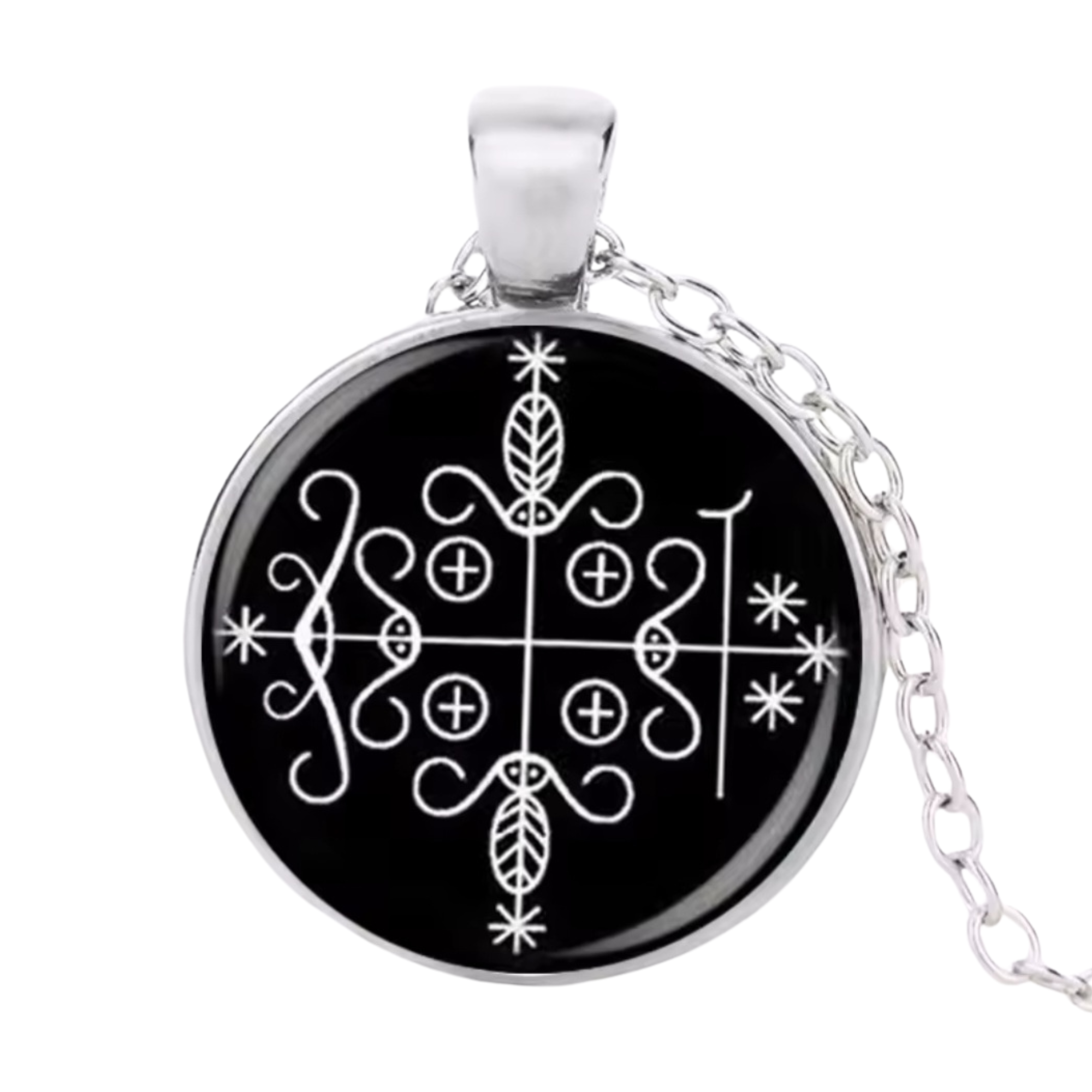 Papa Legba Glass Cabochon Pendant Necklace