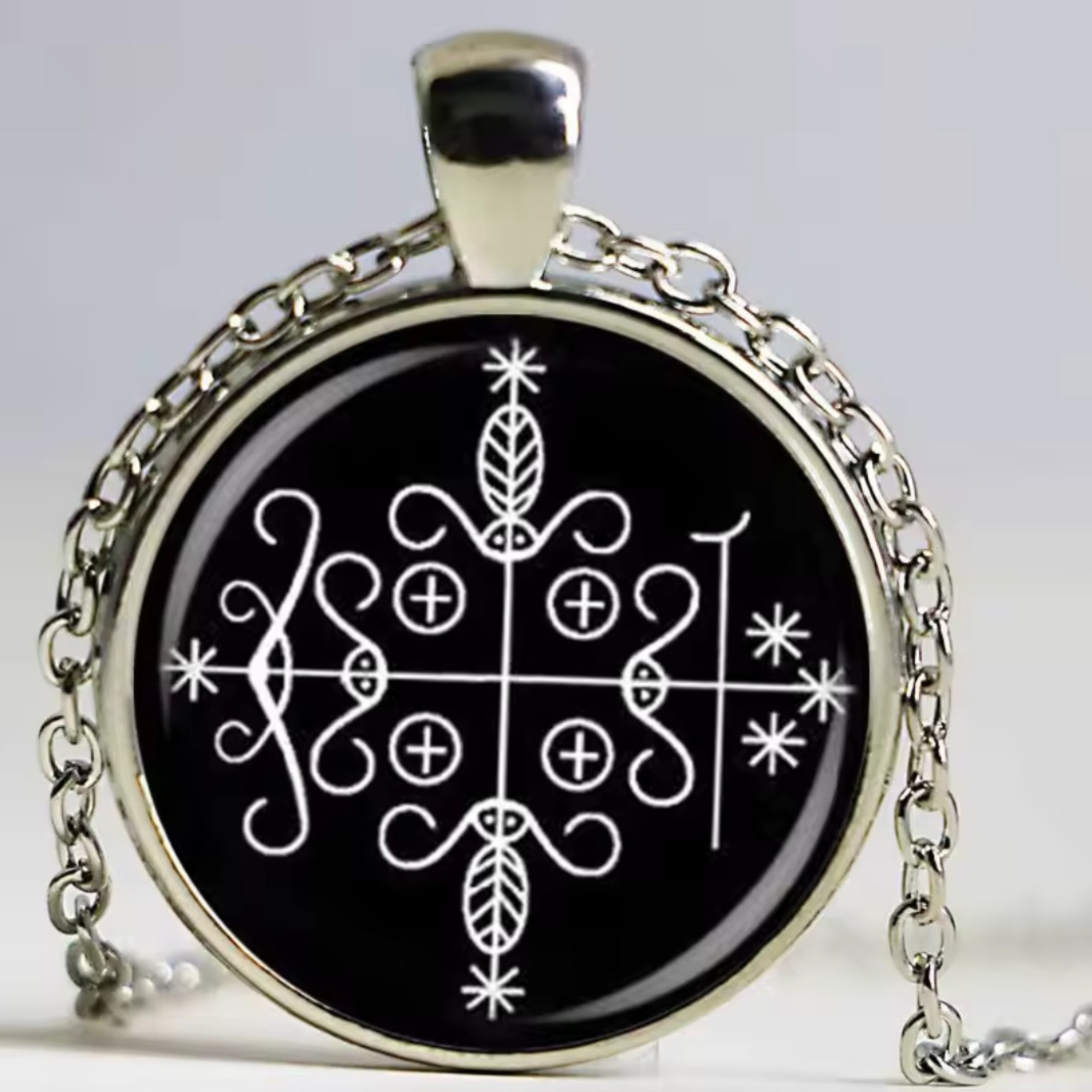 Papa Legba Glass Cabochon Pendant Necklace