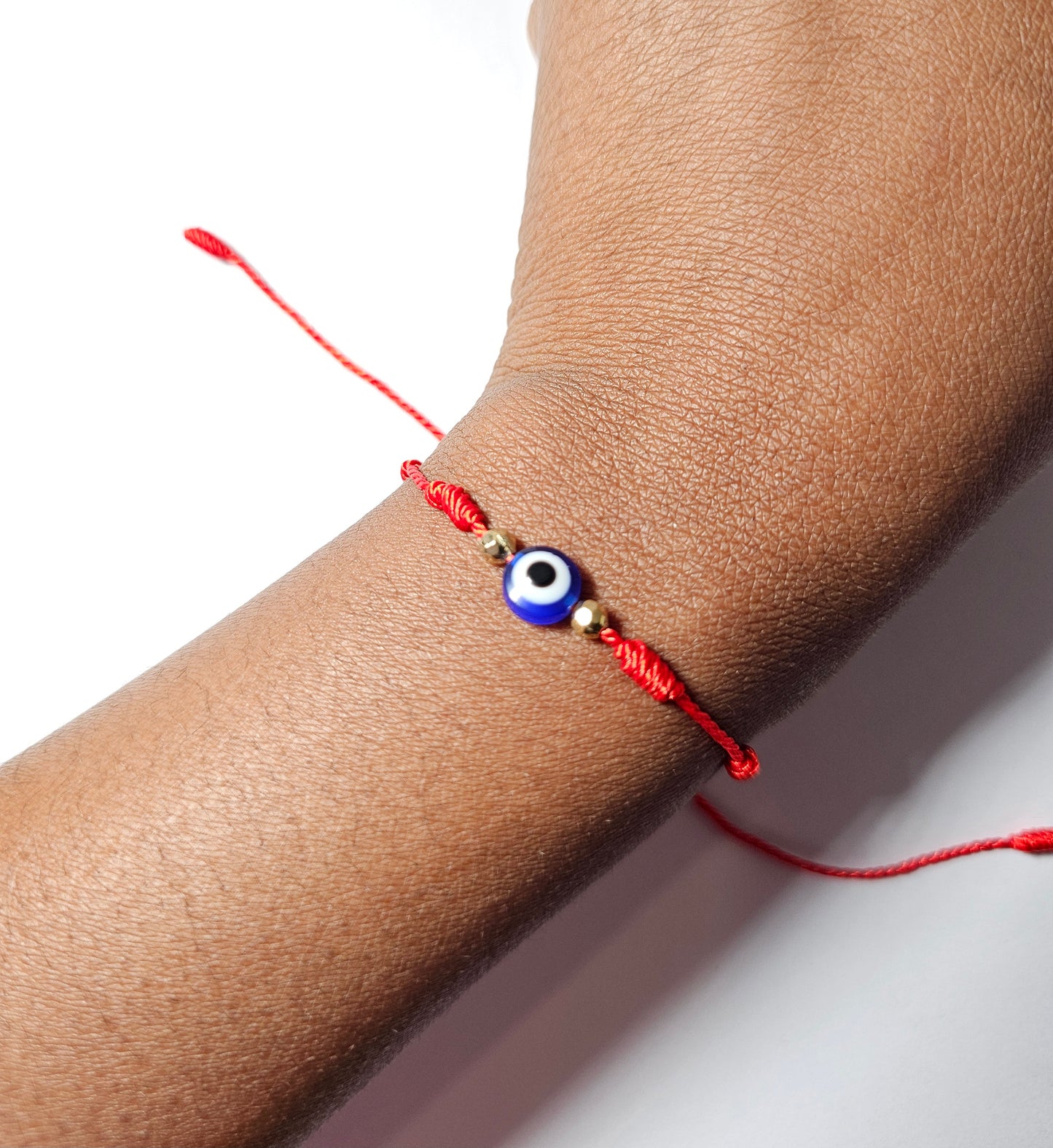 Llakay Remedies Turkish Blue Evil Eye 7 Knot Red Adjustable String Bracelet