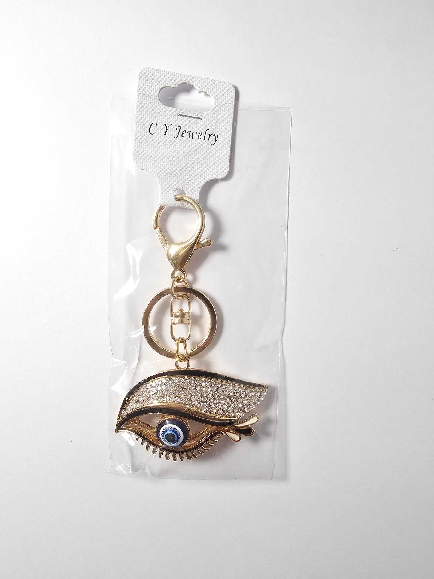 Evil Eye Rhinestone Eyelid Keychain