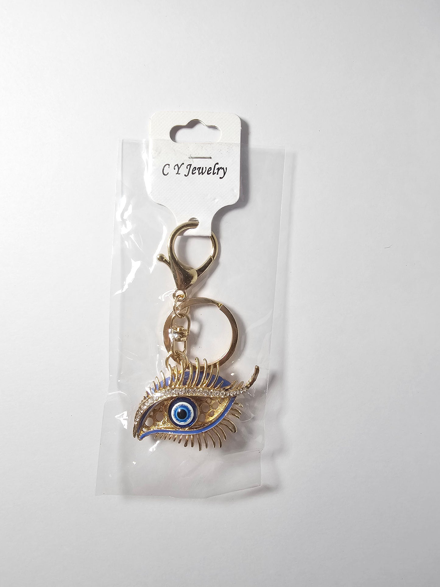 Evil Eye Rhinestone Eyelid Keychain