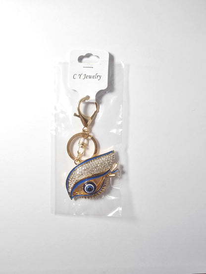 Evil Eye Rhinestone Eyelid Keychain