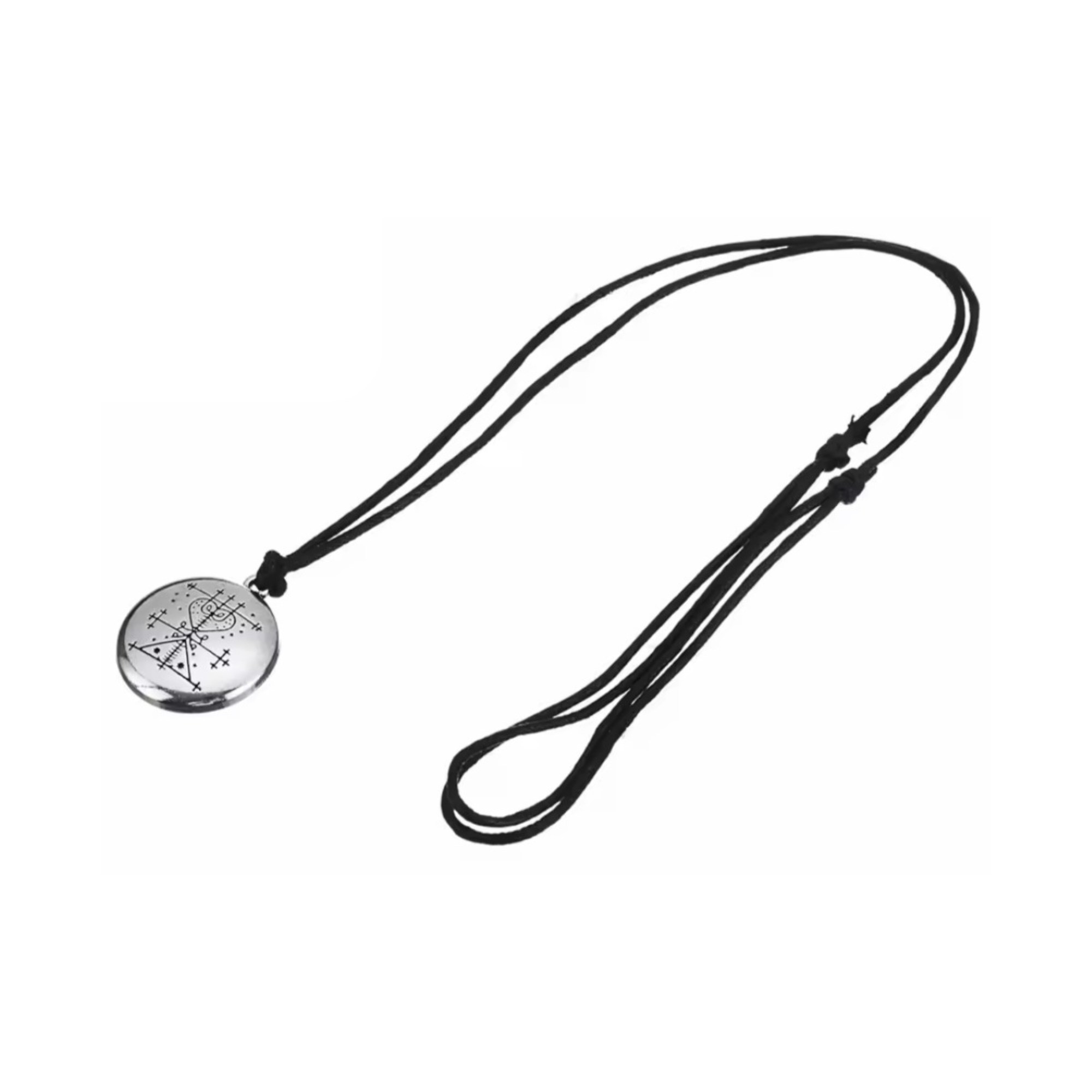 Silver Mama Brigitte Pendant Black Corded Necklace