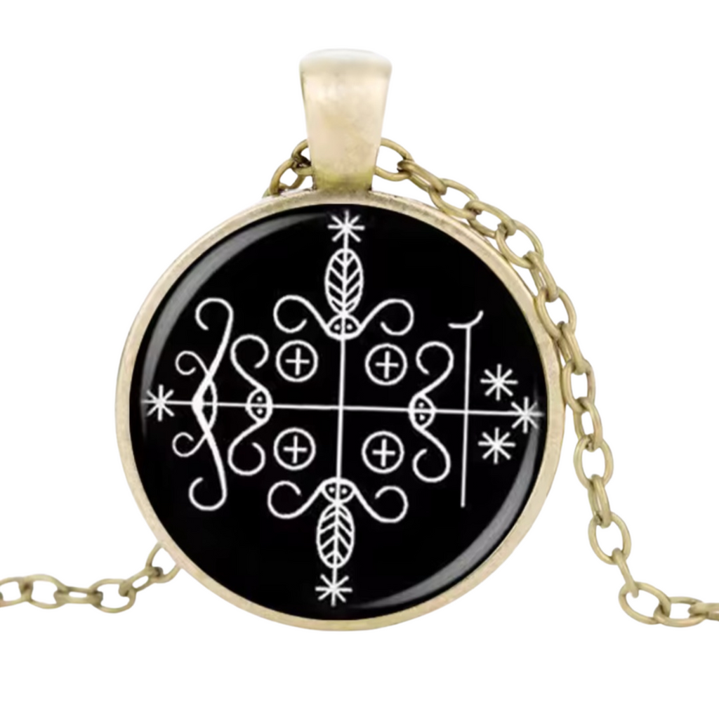 Papa Legba Glass Cabochon Pendant Necklace