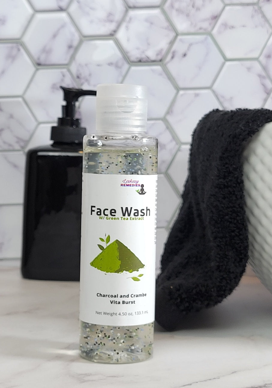 Charcoal and Crambe Vita Burst Face Wash with Green Tea Extract